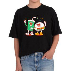 비캔버스BECANVAS 32수2합 피그먼트반팔티 햄버거와 콜라 HAMBURGER COKE 패스트 모든색상사이즈