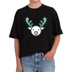 비캔버스BECANVAS 32수2합 피그먼트반팔티 루돌프 사슴 산타할아버지 썰매 코만 보여 모든색상사이즈