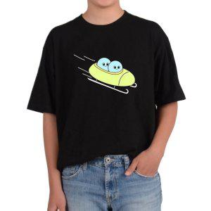 비캔버스BECANVAS 32수2합 피그먼트반팔티 봅슬레이 원형캐릭터 겨울스포츠 썰매차 눈 모든색상사이즈