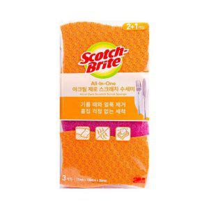 주방청소 스크래치방지 아크릴수세미 3세트