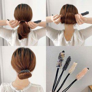 네이비 와이어 헤어밴드 당고 머리끈 세트 머리정리밴드