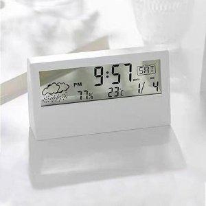 LED 디지털 투명 탁상시계 온도습도계 전자 알람 탁상용