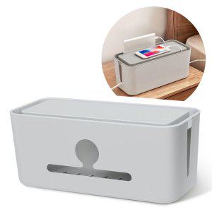 멀티탭 정리함 그레이 5구 콘센트 케이블 전선 책상