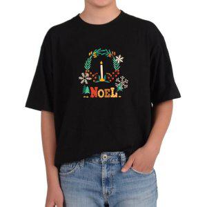 비캔버스BECANVAS 32수2합 피그먼트반팔티 NOEL 크리스마스기념 한자루 촛불 축하해요 모든색상사이즈