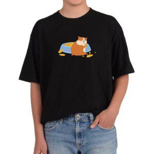 비캔버스BECANVAS 32수2합 피그먼트반팔티 훔쳐먹다 걸린 햄스터 먹이통 못떠나는 녀석 모든색상사이즈