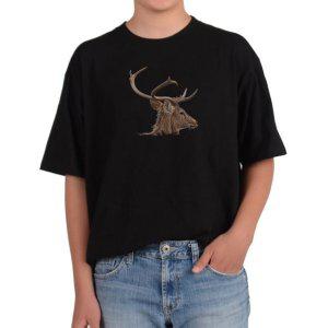 비캔버스BECANVAS 32수2합 피그먼트반팔티 순록 사슴 강인한 표정으로 먼곳을 뚜벅뚜벅 모든색상사이즈