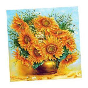 비즈공예 DIY 보석십자수 만개한 해바라기 화병 30x30