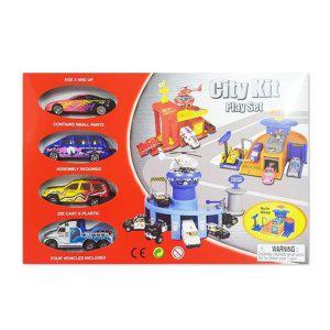 어린이 미니카 작동 완구 4개입 주차장 놀이