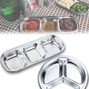 스텐 유아 3구 미니 어린이집 식판 간식 접시