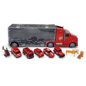 트레일러 소방차 작동 완구 어린이 자동차 모형 미니카 장난감 세트