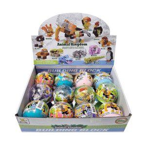 동물모형 캡슐완구 12개 세트 조립 블록놀이 교구