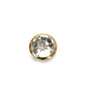 스톤 큐빅 1구 가구손잡이 34mm 금색유광 가구리폼 손