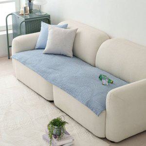 순면 워싱 소파패드 도브 4인용 패드 블루 쇼파 카우치 매트