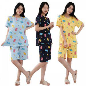 키즈 세트 피치원단 여름 캔디베어 여자잠옷 여