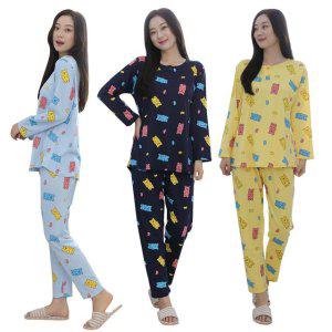 가을잠옷 세트잠옷 여성 주니어 실내복 캐릭터