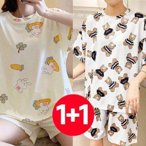 우정잠옷 여름잠옷세트 반팔잠옷 여성 잠옷 세트