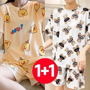 반바지 우정잠옷 크림베어 파자마반바지 오리 여