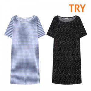 여성실내복 여성 여성홈웨어 원피스잠옷 TRY