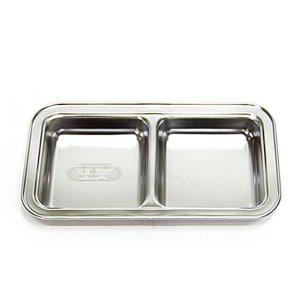 간식트레이 어린이간식그릇 스텐키즈쟁반 1호 2구식판 스텐식판