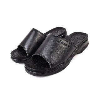 쿠션감 좋은 고급 소가죽 남자슬리퍼 사무실 슬리퍼