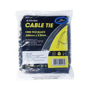 골든 케이블타이 200mm x 4.8mm 1000개입 흑색