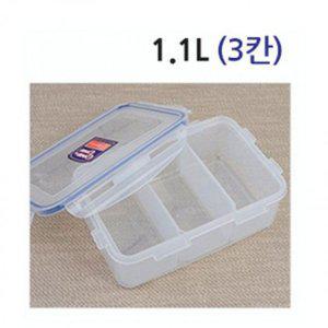 도시락 도시락통 사각나눔용기 밀폐용기 냉장고 사각 통 디자인 분리형 3칸 정리 반찬통