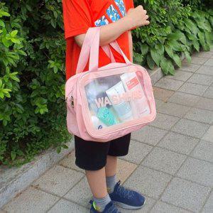 수영장가방 방수 대형 2단 물놀이가방 핑크 목