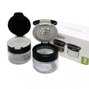 80ml 블랙 시노글라스 유리 2P 소스 밀폐용기 양념통