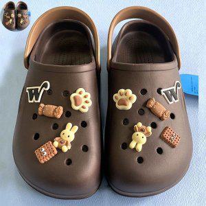 사무실슬리퍼 건강 실내건강실내화 여름샌들 키디 말랑 푹샌들 비치 슬리퍼 브라운 택1