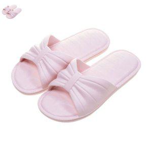 사무실슬리퍼 쪼리 여성 여름 건강 겨울 털 실내건강실내화 리본 슬리퍼 거실화 핑크