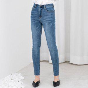 빅사이즈 보정 청스키니 데이트 여성청바지 디테일