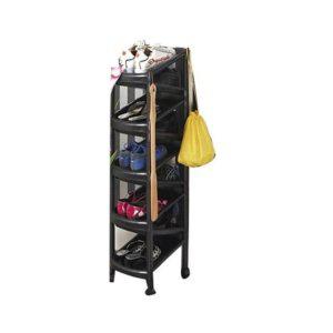 9단 지그재그 신발장(약26.3x36.7xH93cm) 바퀴 걸이