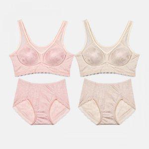 여성세트 세트 몰드 여자속옷 노와이어 플라워