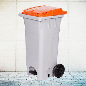 음식물 쓰레기통 120L 페달완충형 쓰레기통 분리수거