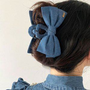 데님 헤어집게핀 라지집게핀 빅 사이즈집게핀 긴머리