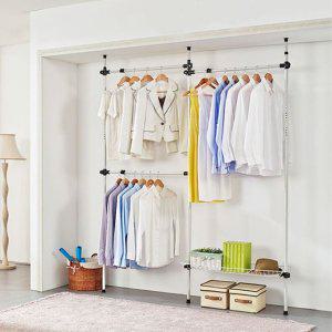 수납행거 수납식 옷걸이 바구니 3단옷걸이행거 1단바구니수납