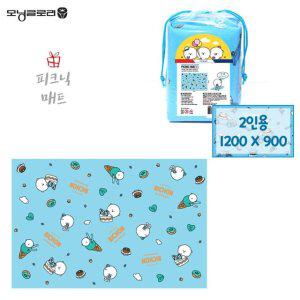 폭신한 피크닉매트 봉주르비숑 (블루)