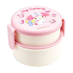 도시락 마이멜로디 아이콘 원형 2단도시락 (포크 포함) 도시락통