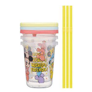 빨대컵 미키프렌즈 풍선 스트로 텀블러 3P 세트 230ml 유아컵 아기컵 이유컵