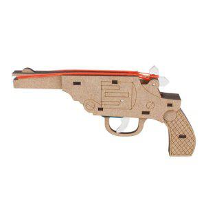 고무줄총 리볼버 권총 4연발 (CM879) 나무고무줄총 만들기 장난감권총