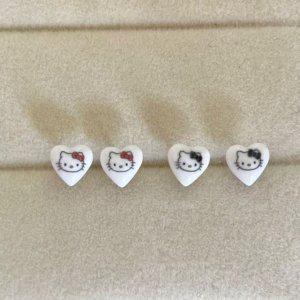귀걸이 하트 베스트 고양이 심플 캐릭터 귀여운 써지