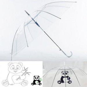 판다 트렌드 올 미술용 투명우산 자동우산 비닐우산