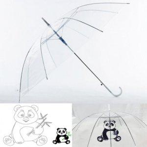 판다 데이 미술용 투명우산 기본 자동우산 비닐우산