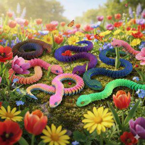 자광 3D 입체방울뱀12개 완구 관절뱀 토이 움직이는 모형 피젯 컬렉션 장난감