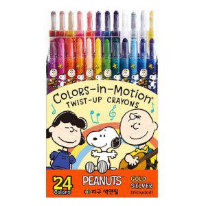 JMds 지구화학 색연필 피너츠 24색 샤프식 돌돌이색연필 미술용품