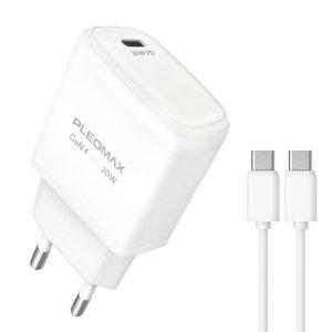 JMds PLEOMAX 가정용충전기 GaN PD 20W 1포트 C타입 충전기 (CtoC 케이블 포함) (PMQC-GAN2000)