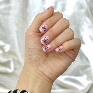 패디큐어스티커 젤네일스티커 블랙 리본 붙이는젤