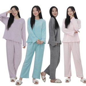 레터링 밍크 자수 밴딩 천사 골지 바지 무지