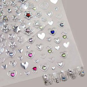 실버네일스티커 메탈 별빛네일 메탈스타스티커 리