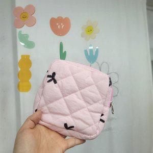 사각 퀼팅 리본자수 생리대파우치 예쁜파우치 천파우
